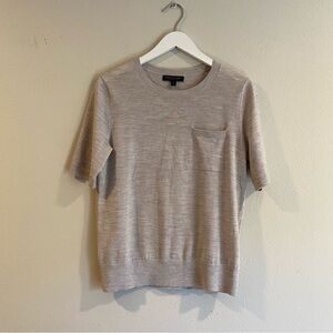 Banana Republic 100% Extra Fine Merino Wool Short Sleeve Pocket Sweater Small